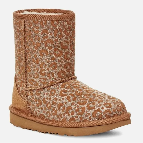 UGG Girls' Classic II GlitterLeopard Boots