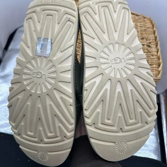 UGG Goldenstar platform Cross Slide Sandal 9.5/40.5 EU Olive Green