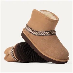 UGG Kids Classic Mini Crescent Toddler Girl Boots Chestnut Color Size- 12