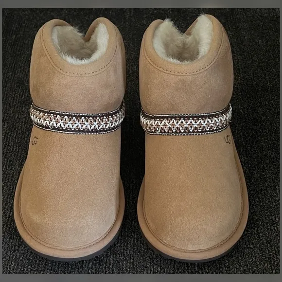 UGG Kids Classic Mini Crescent Toddler Girl Boots Chestnut Color Size- 12