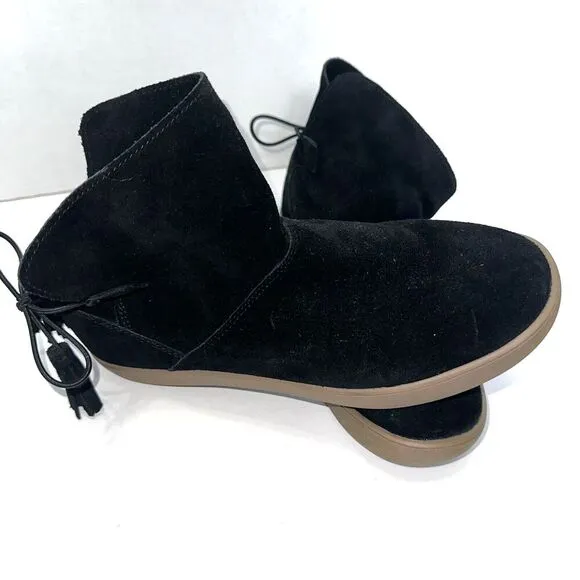 UGG Koolaburra Black Suede Skyllar Ankle Moccasin Boots Size 8