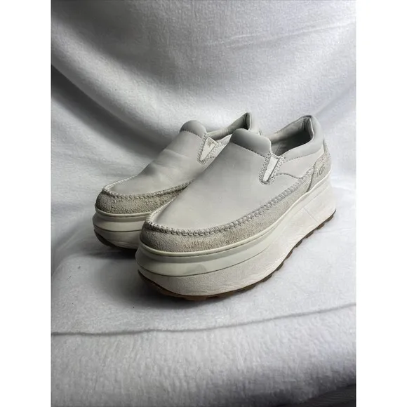 UGG MARIN CANVAS PLATFORM OFF WHITE SLIP ON SNEAKER‎ SHOES US 6 / EU 37 / UK 4