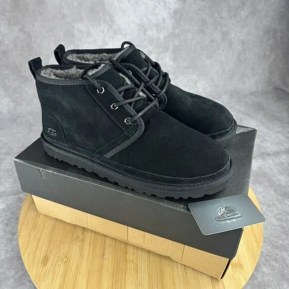 UGG Men's Neumel Black Suede Boots Chukka Size 11 With A Beat-Up Box