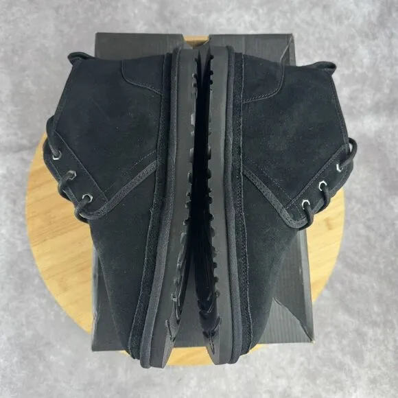 UGG Men's Neumel Black Suede Boots Chukka Size 11 With A Beat-Up Box