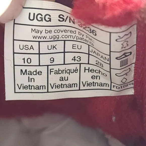 UGG Men's Neumel US 10 Red Suede Sheepskin Lined Ankle Chukka Boots Shoes