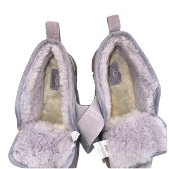 UGG NEUMEL CLEAR JUNE GLOOM SUEDE CLASSIC LAVENDER BOOTS SIZE 9 SHEEPSKIN