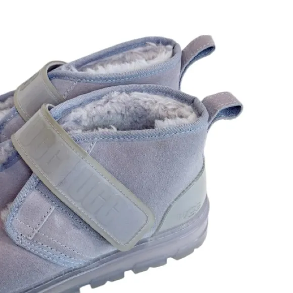 UGG NEUMEL CLEAR JUNE GLOOM SUEDE CLASSIC LAVENDER BOOTS SIZE 9 SHEEPSKIN