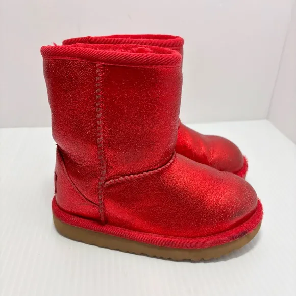 UGG Red Metallic Classic Boots  Size 9 Toddler
