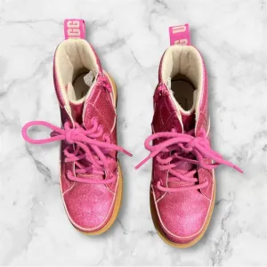 Ugg Robley Pink Glitter Boots Girls Size 3 -  NWOT