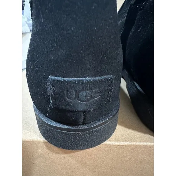 Ugg Women's Josephine Cuff Black Boots Size 8 NWOT Suede Upper Side Zipper