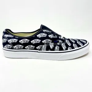 Vans Authentic (Blue Boards) Black True White Logo Mens Casual Shoes