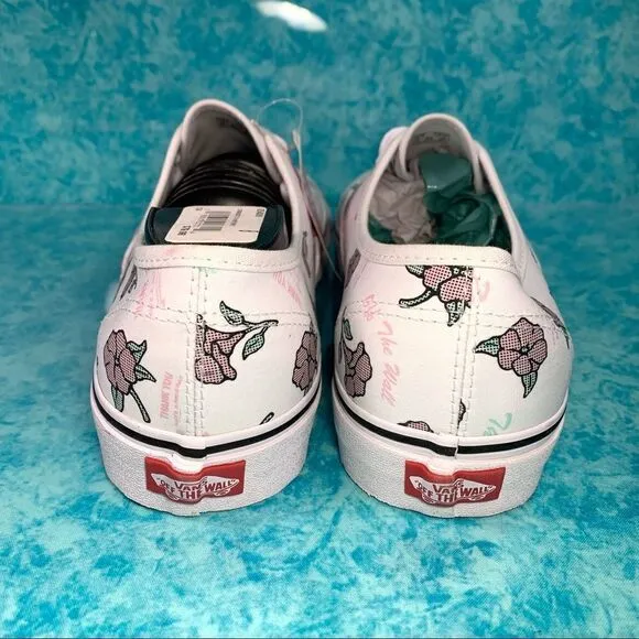 Vans Authentic 'Thank You Floral' Women’s White Low Top Skate Shoes