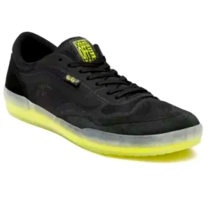 Vans Ave Black Sulphur Yellow Ultimate Waffle Skate Shoes Men's Size 8