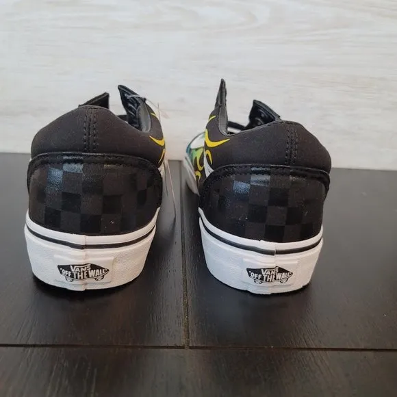 Vans Big Kids Glow Flame Old Skool Skate Shoes