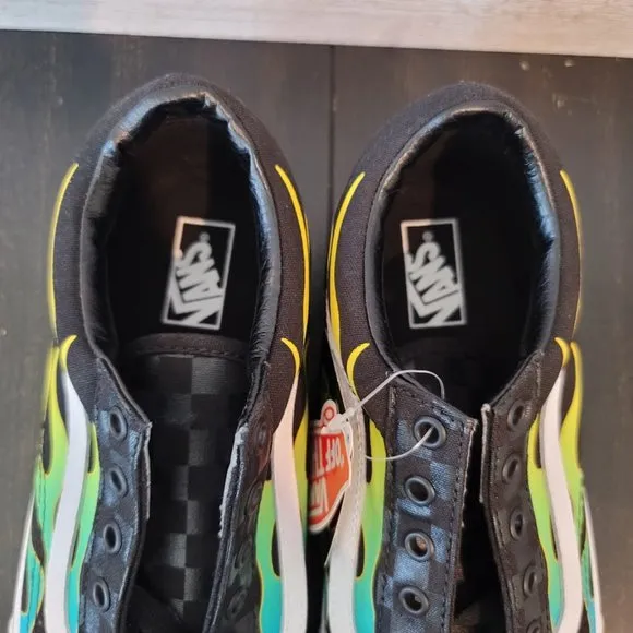 Vans Big Kids Glow Flame Old Skool Skate Shoes