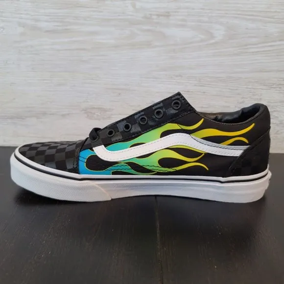 Vans Big Kids Glow Flame Old Skool Skate Shoes