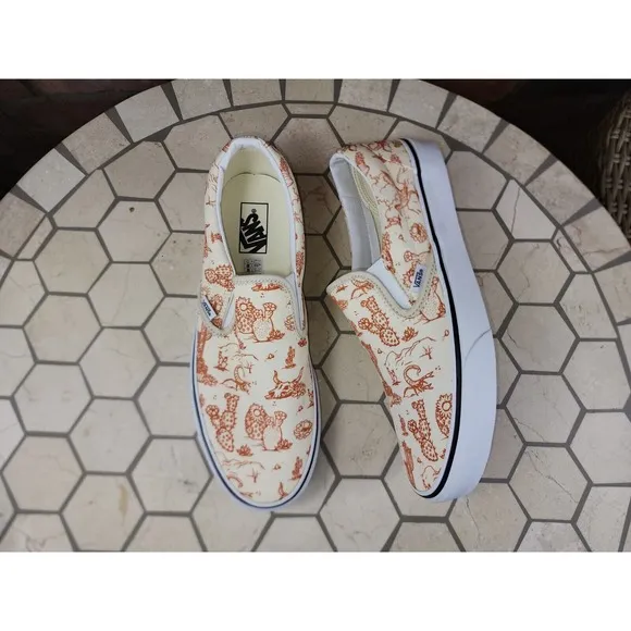 Vans Classic Slip On Desert Vibes Cream Tan Biege Turtledove Shoe Men's Size 11