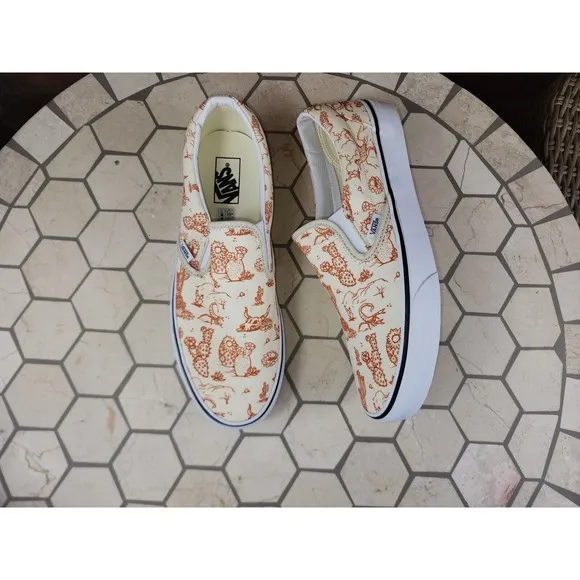 Vans Classic Slip On Desert Vibes Cream Tan Biege Turtledove Shoe Men's Size 11