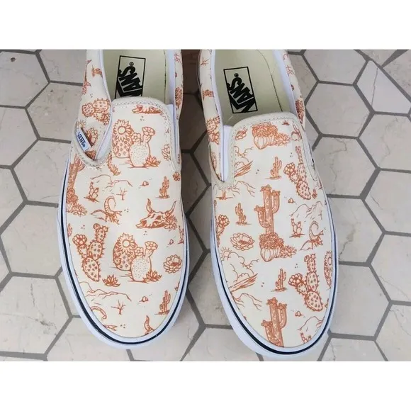 Vans Classic Slip On Desert Vibes Cream Tan Biege Turtledove Shoe Men's Size 11