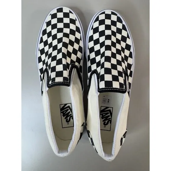 VANS Classic Slip On Shoes 8.5 M 10 W Checkerboard Skate Surf Rock Unisex NWOB