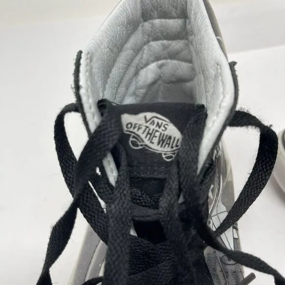 Vans Disney Shoes Mens 7 Womens 8.5 Black Mickey‎ Mouse Plane Crazy Sk8-Hi