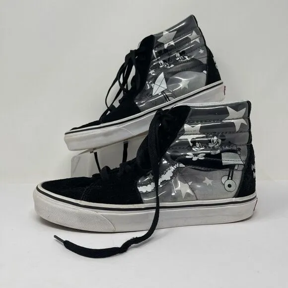 Vans Disney Shoes Mens 7 Womens 8.5 Black Mickey‎ Mouse Plane Crazy Sk8-Hi