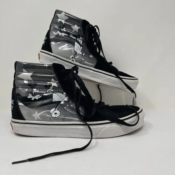 Vans Disney Shoes Mens 7 Womens 8.5 Black Mickey‎ Mouse Plane Crazy Sk8-Hi