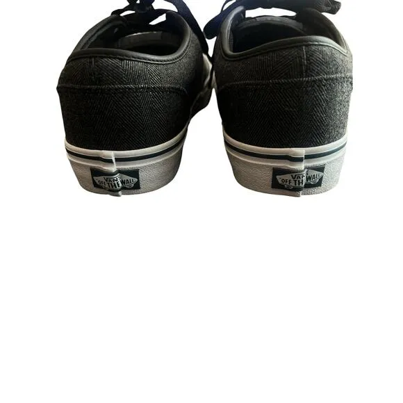 VANS MENS ATWOOD TEXTILE BLACK/ORION SKATE SHOES LACE UP SIZE 9 1/2 LIKE NEW
