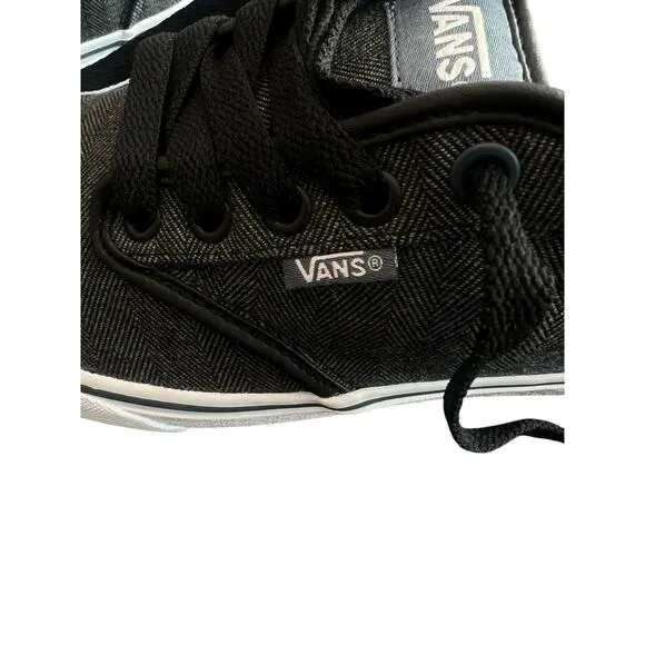 VANS MENS ATWOOD TEXTILE BLACK/ORION SKATE SHOES LACE UP SIZE 9 1/2 LIKE NEW