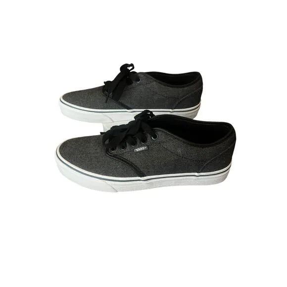 VANS MENS ATWOOD TEXTILE BLACK/ORION SKATE SHOES LACE UP SIZE 9 1/2 LIKE NEW