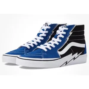 Vans Men’s Sk8 Hi Bolt Suede Canvas True‎ Blue High Tops Skate Shoes Size 11.5