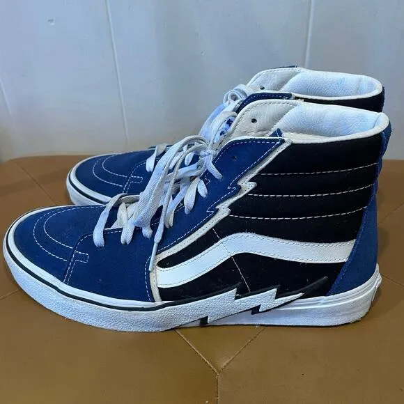 Vans Men’s Sk8 Hi Bolt Suede Canvas True‎ Blue High Tops Skate Shoes Size 11.5