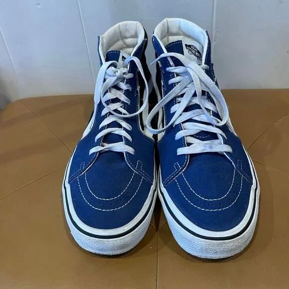 Vans Men’s Sk8 Hi Bolt Suede Canvas True‎ Blue High Tops Skate Shoes Size 11.5