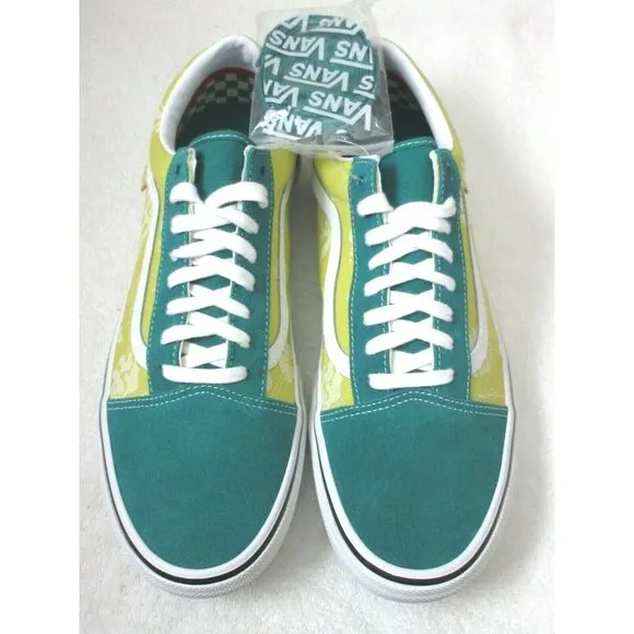 Vans Men's Skate Old Skool Aloha Marine Gold Green Canvas Suede shoes NIB