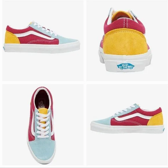 Vans Old Skool Classic Retro Rainbow Multi Color Skate Shoes Size 13