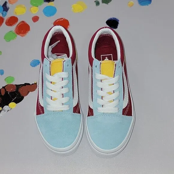 Vans Old Skool Classic Retro Rainbow Multi Color Skate Shoes Size 13