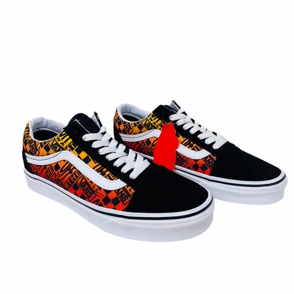 Vans Old Skool Logo Flame Orange Black