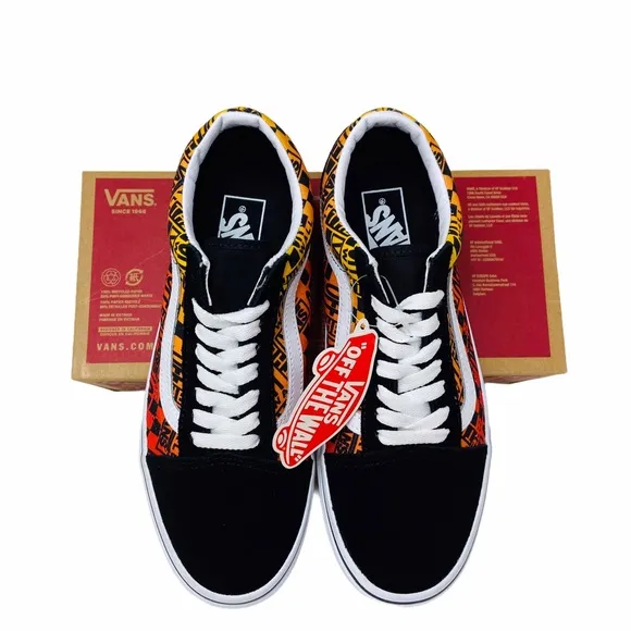 Vans Old Skool Logo Flame Orange Black