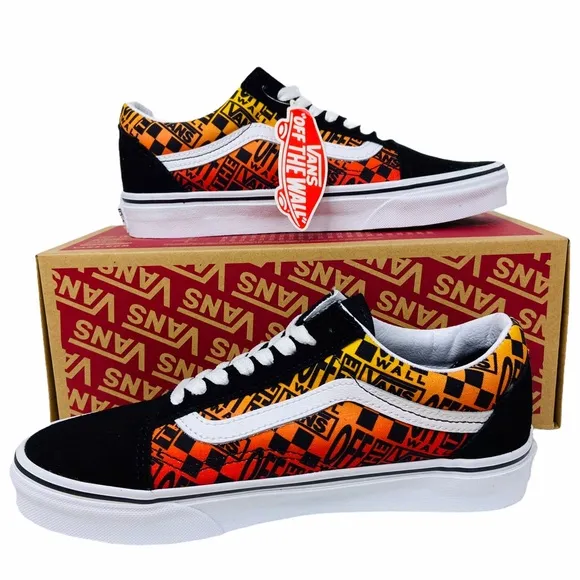Vans Old Skool Logo Flame Orange Black