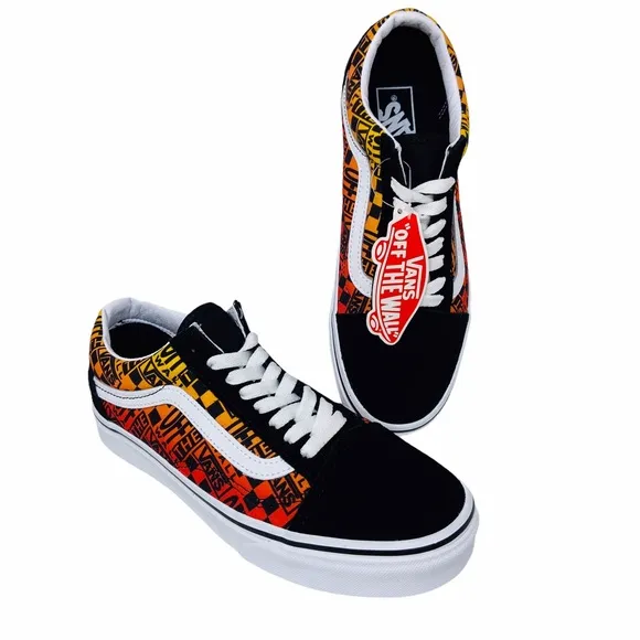 Vans Old Skool Logo Flame Orange Black