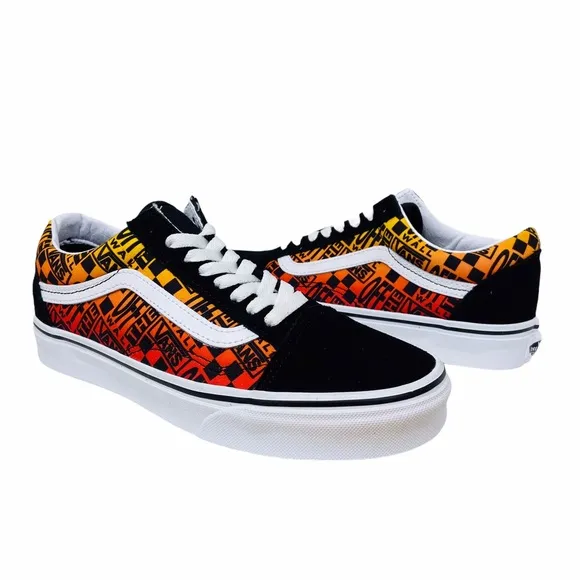 Vans Old Skool Logo Flame Orange Black