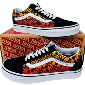 Vans Old Skool Logo Flame Orange Black