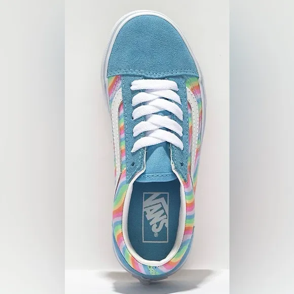 Vans Old Skool Wavy Rainbow Blue Skate Shoes