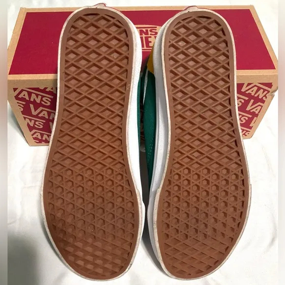 Vans Old Skool Yacht Club Blue, Green, Yellow &amp; Red Skate Shoes.