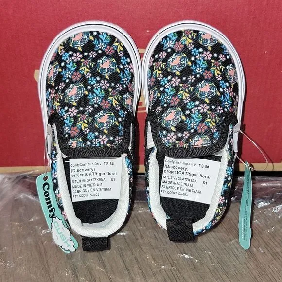 VANS ProjectCAT Protect Tigers Discovery Rare ComfyCush Slip On V Shoes Size 5