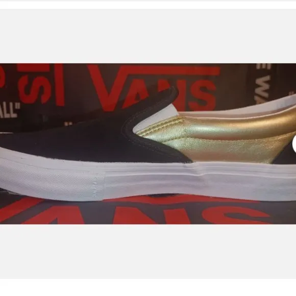 VANS Shake Junt Slip On Pro Shoes Black / Gold Men's 11.5 VN0A347V13L