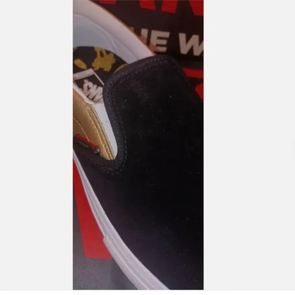 VANS Shake Junt Slip On Pro Shoes Black / Gold Men's 11.5 VN0A347V13L