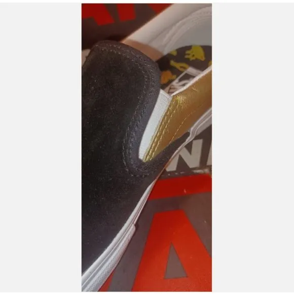 VANS Shake Junt Slip On Pro Shoes Black / Gold Men's 11.5 VN0A347V13L