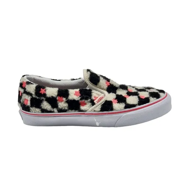 VANS Sherpa Checkerboard Junior Kids Girls Size 6.5 Classic Slip On Shoe Sneaker