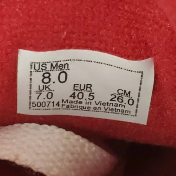 Vans Shoes Men's 8 Red Suede Leather Seldan Low Top Lace Up Skate Sneakers